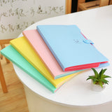 5 Pocket Expanding File Folder, PP Accordion Document Organiser for A4 and Letter Papers, Receipts, 32 x 23.6 x 1.9 cm, Beige - Side View