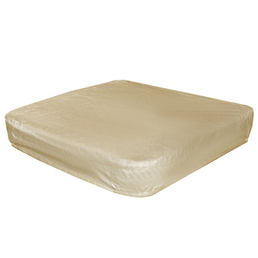 Waterproof Square Hot Tub Cover with Drawstring, Outdoor Spa and Jacuzzi Dust Protector for Patio Use, 228 x 30 cm, Beige