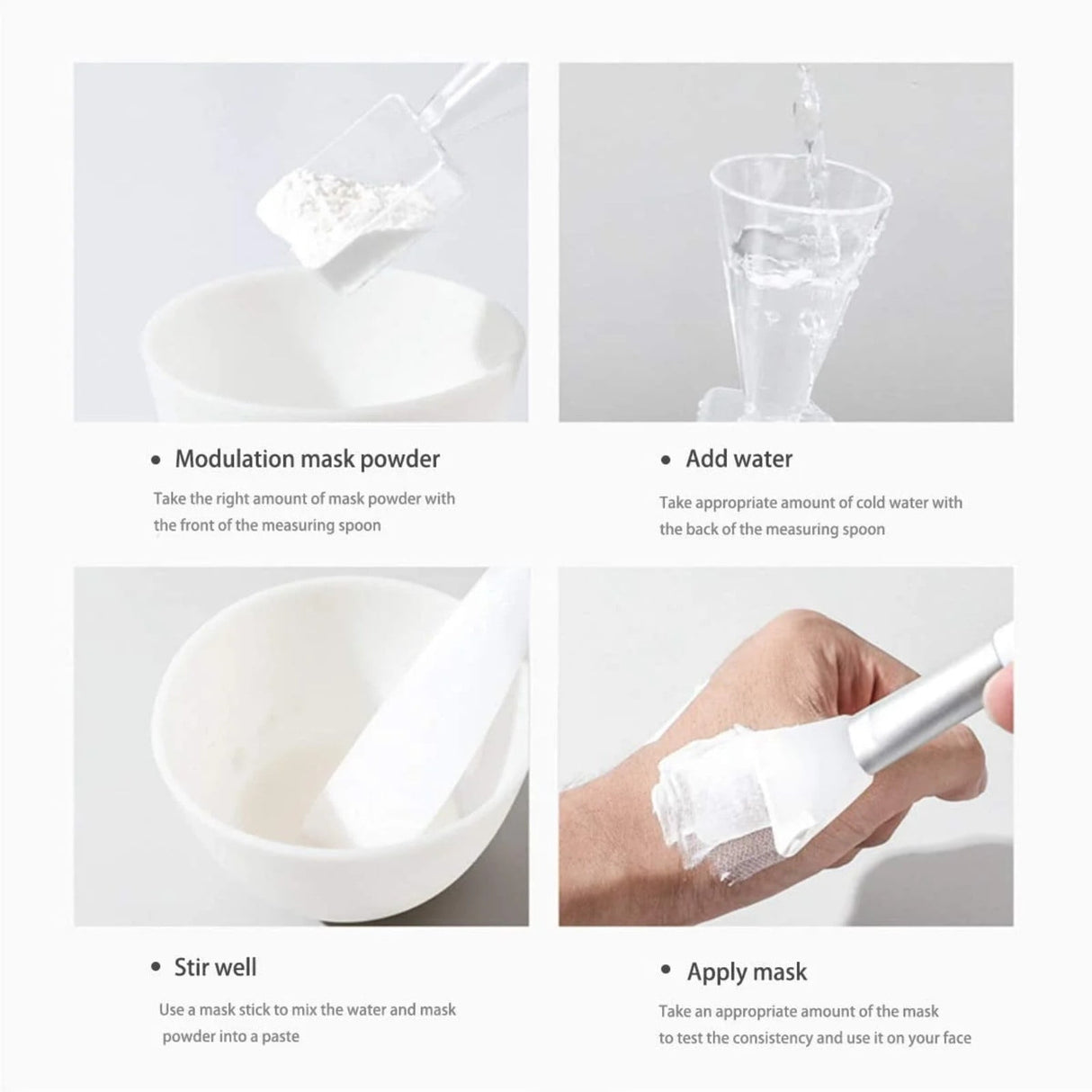 Face Mask Mixing Bowl Set with Silicone Facial Bowls, Brushes, Spatula, Measuring Cup + Scoop, 5 in 1 Esthetician Tool Kit, SPA Quality-White White 5.9*3.94*7.87inch 5 Pcs