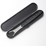 Tongue Scraper Cleaner 100% BPA Free Tongue Scrapers with Soft Handle for Adults, Kids, Healthy Oral Care, Easy to Use, Help Fight Bad Breath,with A Portable Travel Case-Black Black 1.18*0.98*6.1inch 1Pcs - Side View