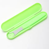 Tongue Scraper Cleaner 100% BPA Free Tongue Scrapers with Soft Handle for Adults, Kids, Healthy Oral Care, Easy to Use, Help Fight Bad Breath,with A Portable Travel Case-Black Green 1.18*0.98*6.1inch 1Pcs - Side View