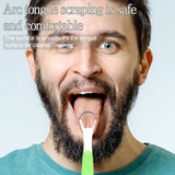 Tongue Scraper Cleaner 100% BPA Free Tongue Scrapers with Soft Handle for Adults, Kids, Healthy Oral Care, Easy to Use, Help Fight Bad Breath,with A Portable Travel Case-Black Green 1.18*0.98*6.1inch 1Pcs