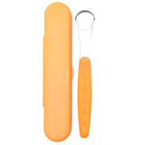 Tongue Scraper Cleaner 100% BPA Free Tongue Scrapers with Soft Handle for Adults, Kids, Healthy Oral Care, Easy to Use, Help Fight Bad Breath,with A Portable Travel Case-Black Orange 1.18*0.98*6.1inch 1Pcs