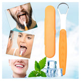 Tongue Scraper Cleaner 100% BPA Free Tongue Scrapers with Soft Handle for Adults, Kids, Healthy Oral Care, Easy to Use, Help Fight Bad Breath,with A Portable Travel Case-Black Orange 1.18*0.98*6.1inch 1Pcs