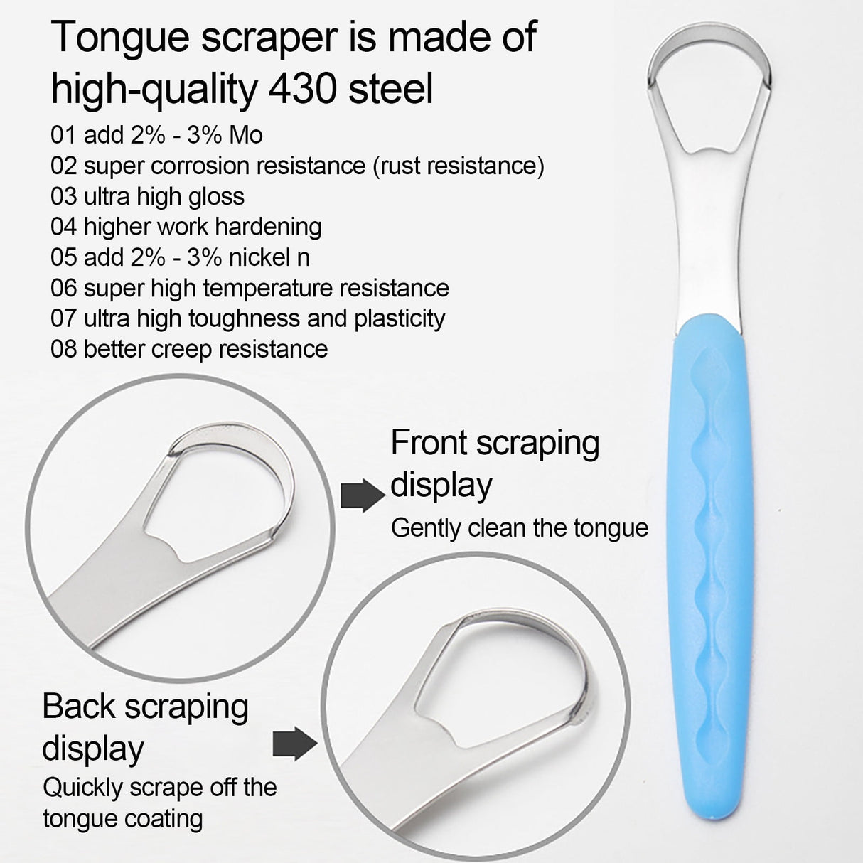 Tongue Scraper Cleaner 100% BPA Free Tongue Scrapers with Soft Handle for Adults, Kids, Healthy Oral Care, Easy to Use, Help Fight Bad Breath,with A Portable Travel Case-Black Orange 1.18*0.98*6.1inch 1Pcs