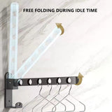 Retractable Folding Wall Hanger, Folding Clothes Hanger Rack, Clothes Storage Organizer, Laundry Hanger, Sturdy Hanging Dryer Rack Clothes Hooks of Metal (Matte Grey) 4.81x1.18x9.84 4.81