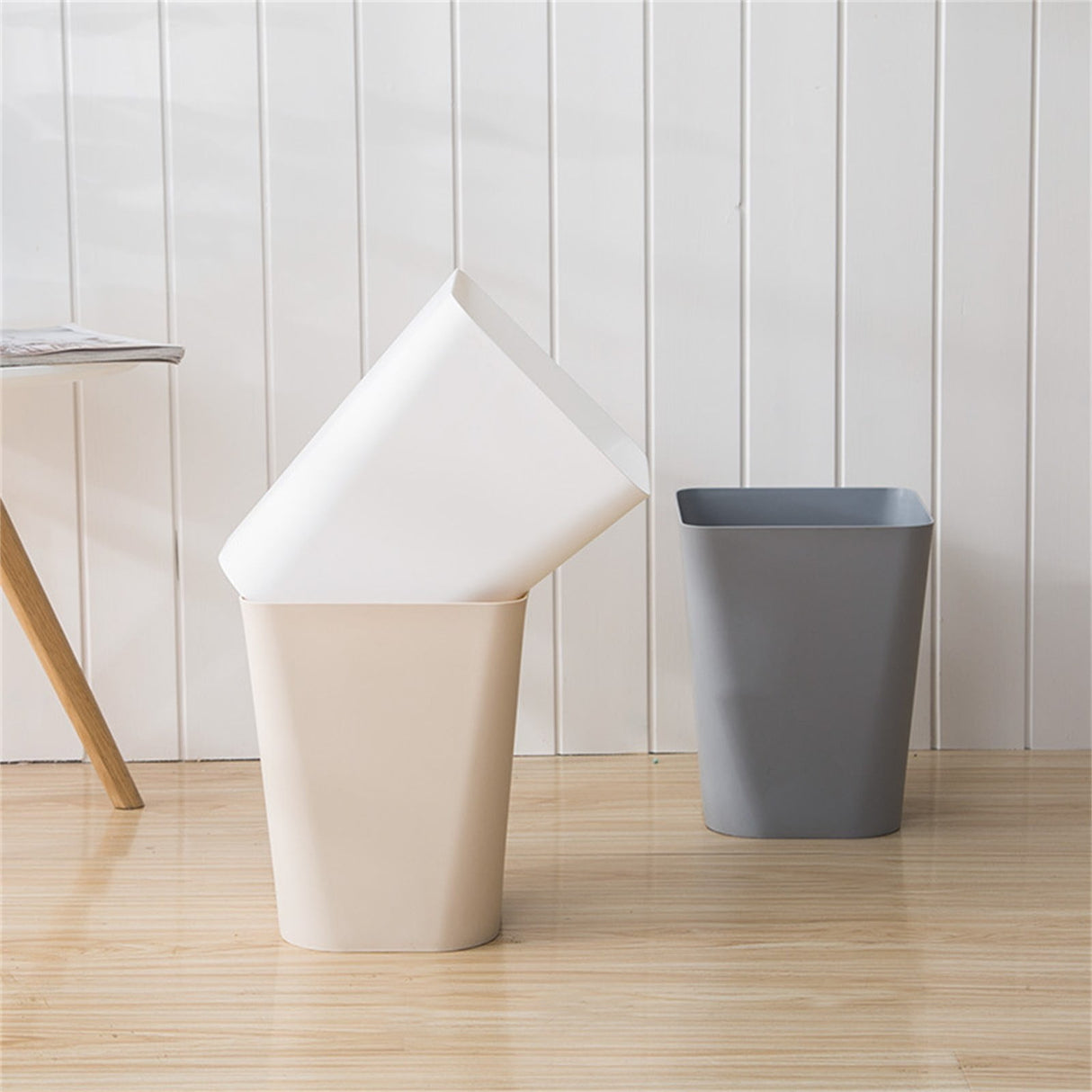1.6 Gallon Small Trash Can, Heavy Duty Bathroom Wastebasket, Plastic Garbage Can for Kitchen Office Bathroom (White/1 Pcs) 7.48x9.13 7.48" x 9.13" White