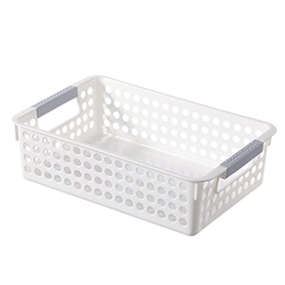 A4 Paper Trays with Grip Handles, 10.43x6.77x2.87"Heavy Duty Book Baskets for Library, Drawers, Office, Home, Desk, Turn in Trays, Plastic Storage Baskets (White/1 Pcs) 10.43" x 6.77" x 2.87" White