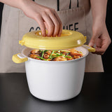 Microwave Rice Cooker, Microwavable Food Container, Convenient Cooker for Microwave, Plastic Micro Steamer Multifunctional Cookware for Rice, Pasta, Vegetables, Soups and More, 8.27x5.51 8.27