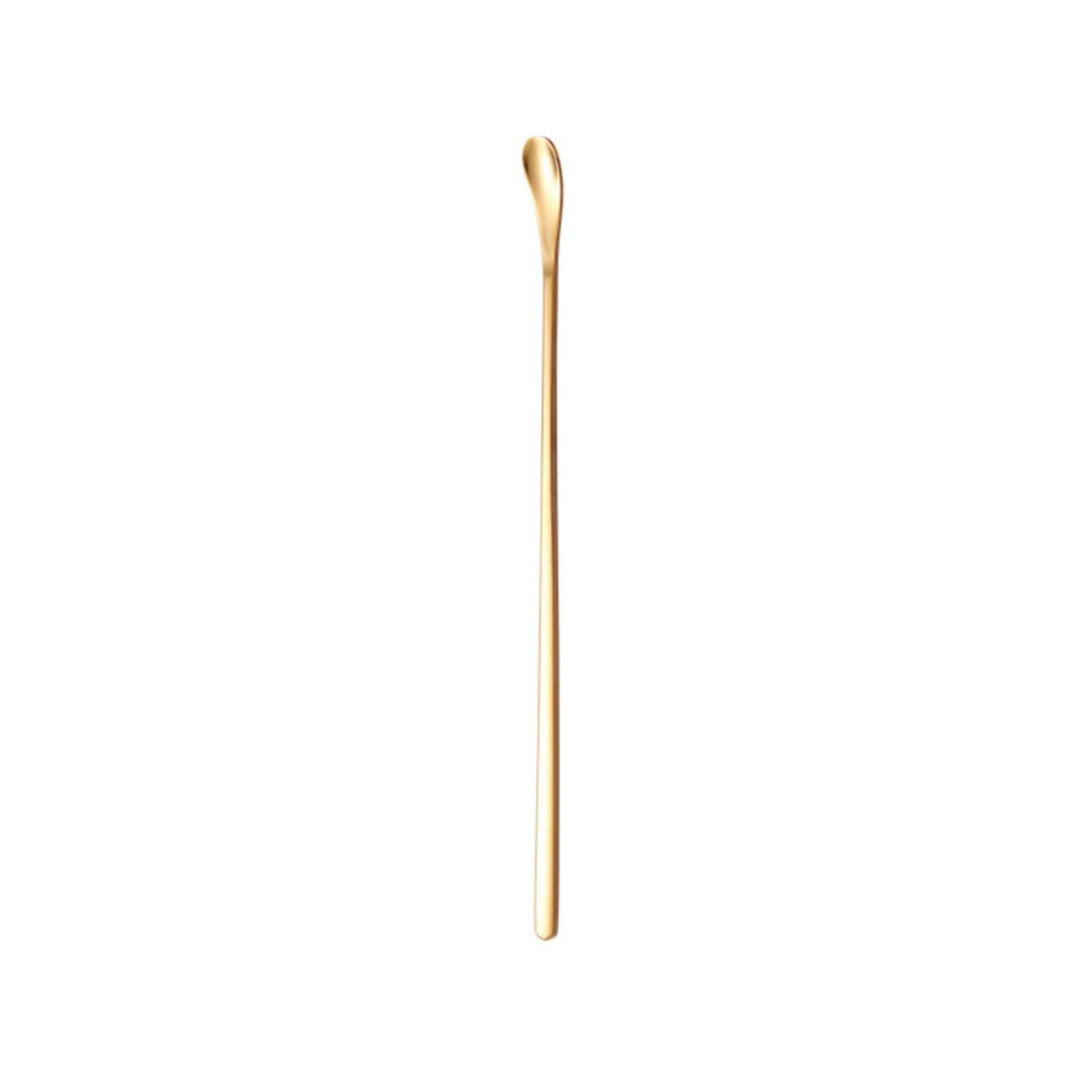 Stainless Steel Coffee Stirring Spoon, Heavy Duty Beverage Cocktail Stirrers, Reusable Stir Cocktail Drink Mixing Swizzle Stick, Tiny Salt Condiment Spoon (Black/1 Pcs) 0.47x8.85 0.47" x 7.55" Gold