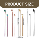 Stainless Steel Coffee Stirring Spoon, Heavy Duty Beverage Cocktail Stirrers, Reusable Stir Cocktail Drink Mixing Swizzle Stick, Tiny Salt Condiment Spoon (Black/1 Pcs) 0.47x8.85 0.47