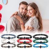 Natural Stone Black Cross Stretch Bracelet Elastic Thread Beaded Unisex Jewelry - One Size Fits Most Wrist, Spiritual Healing Crystal Bead Gift, Black - Extra Image