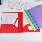 Plastic Folders with 2 Pockets and 3 Prongs, Heavy Duty Two Pocket Folder with Brads, 3 Prong Folders with Pockets for Letter Size Sheets, 9.5x11.5 9.5" x 11.5" Pink