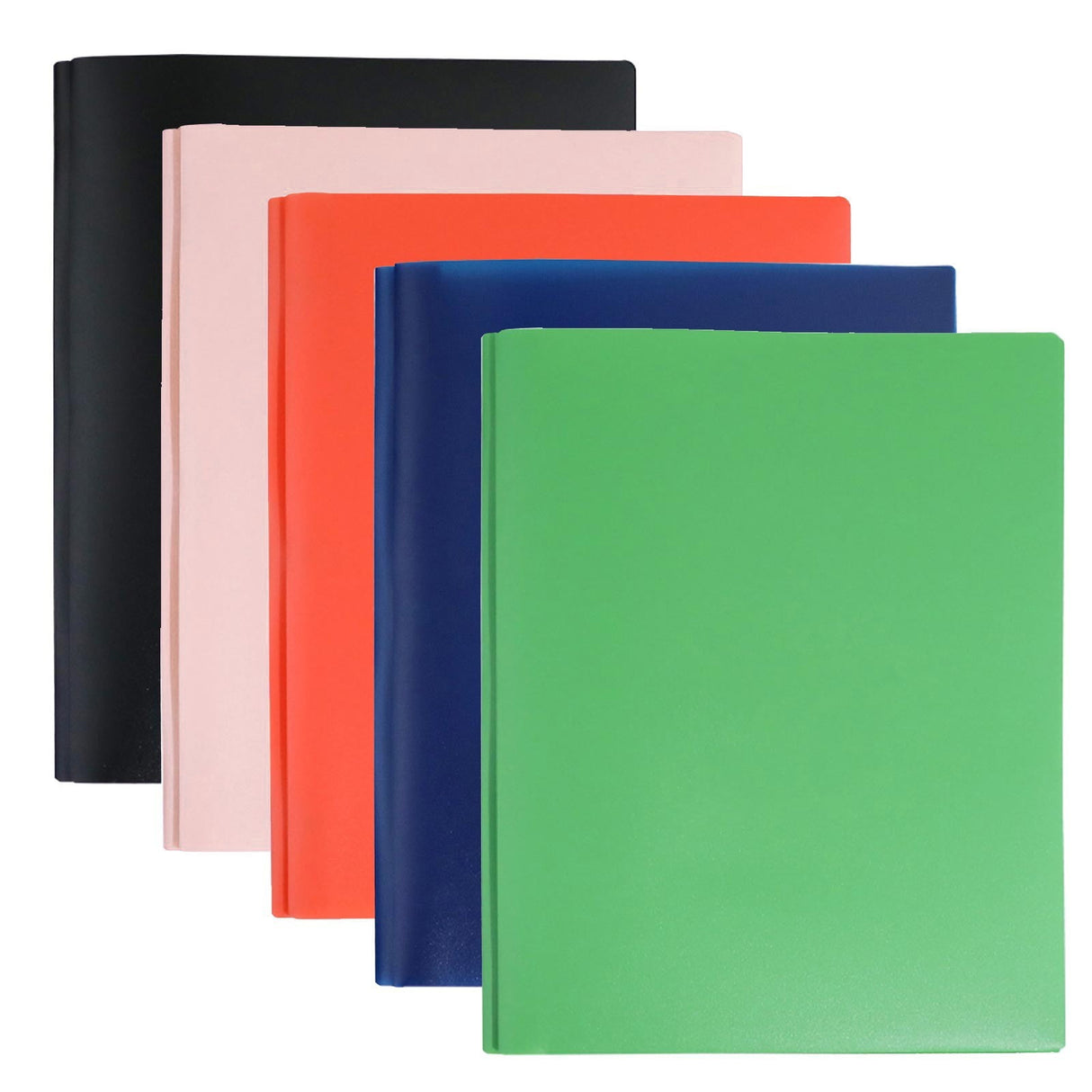 Plastic Folders with 2 Pockets and 3 Prongs, Heavy Duty Two Pocket Folder with Brads, 3 Prong Folders with Pockets for Letter Size Sheets, 9.5x11.5 9.5" x 11.5" Pink