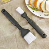 Nylon Bristle Pastry Brush Set, Basting Brush for Cooking, Comfortable Grip for Basting, Baking, Bbq, Roasting, Dishwasher Safe (2 pcs) 8.66x1.89" & 8.07x1.18" Black