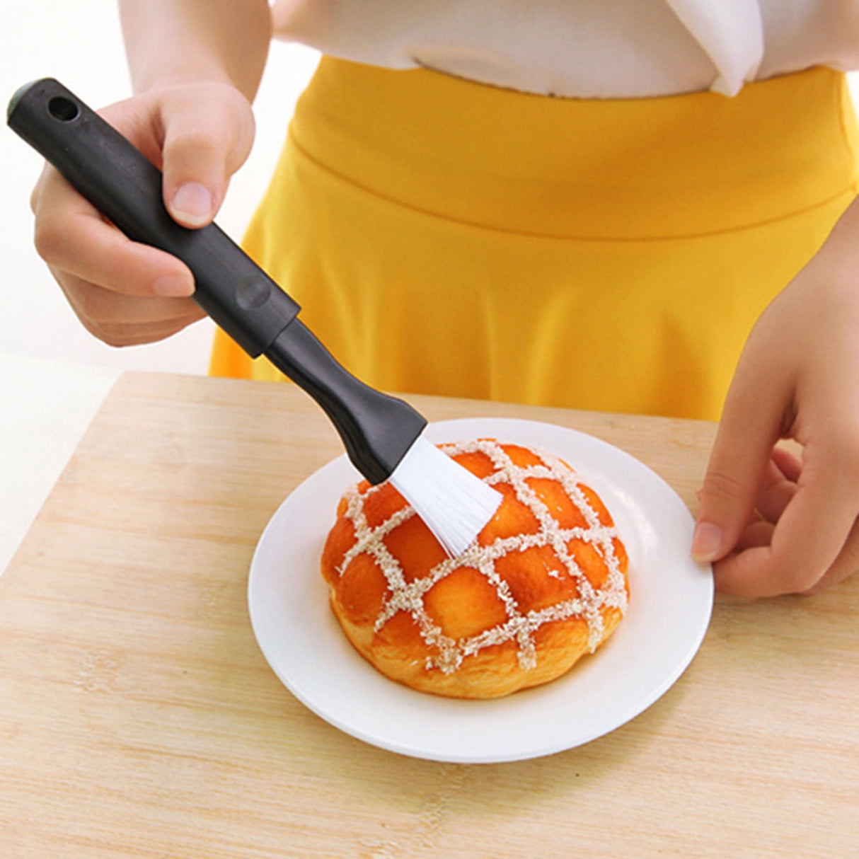 Nylon Bristle Pastry Brush Set, Basting Brush for Cooking, Comfortable Grip for Basting, Baking, Bbq, Roasting, Dishwasher Safe (2 pcs) 8.66x1.89" & 8.07x1.18" Black