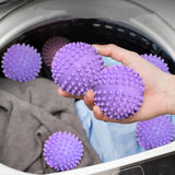 6 Pieces Reusable Laundry Dryer Balls, Anti Static Plastic Drying Balls to Reduce Wrinkles, Purple