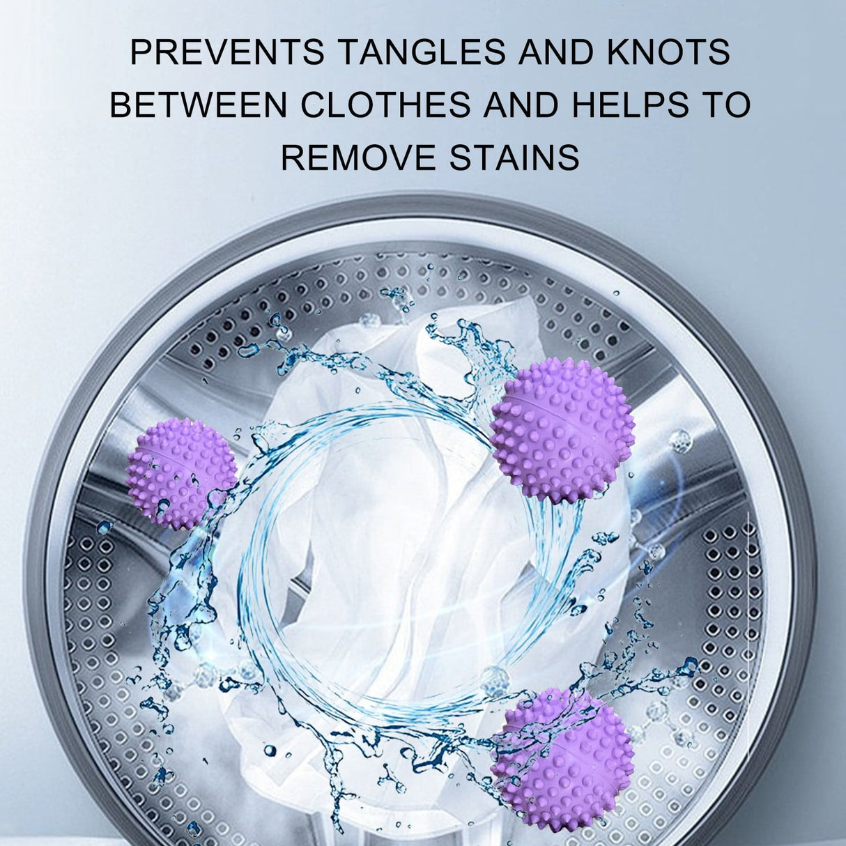 6 Pieces Reusable Laundry Dryer Balls, Anti Static Plastic Drying Balls to Reduce Wrinkles, Purple