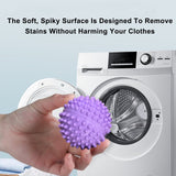 6 Pieces Reusable Laundry Dryer Balls, Anti Static Plastic Drying Balls to Reduce Wrinkles, Purple - 45-Degree Angle