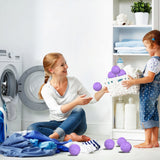 6 Pieces Reusable Laundry Dryer Balls, Anti Static Plastic Drying Balls to Reduce Wrinkles, Purple