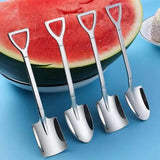 Dessert Spoon, Heavy Duty Shovel Shape Stainless Steel Spoons Ice Cream Fruit Spoon for Home Kitchen or Restaurant, 1 Pcs, 1.34x6.1 1.34
