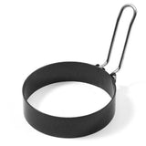 Egg Ring Pancake Ring, Heavy Duty Stainless Steel Fried Egg Molds, Non Stick Griddle Pancake Shapers with Handle for Breakfast Omelette Sandwich, 3.03Inches 3.03" Black
