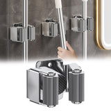 Broom Holder Wall Mount, Mop and Broom Holder Wall Mount, Stainless Steel Command Broom Holder with Screws, Garden Tool Storage Organizer for Kitchen, Home, Bathroom, Garage, 1 Pcs, 2.05x1.77x1.38 2.05" x 1.77" x 1.38" Silver