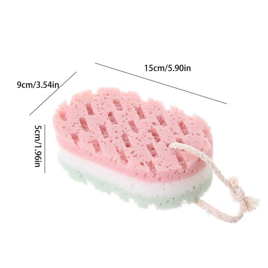 Cleansing loofah Bath Sponge, Magic Exfoliating Bath Sponge, Shower deep exfoliating Sponge, Rich Foam Bath Sponge, 3-Pack Large Size, 5.9x3.54x1.96 5.9" x 3.54" x 1.96" Pink