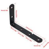 Black L Brackets for Wood, 4.92" x 2.95" Corner Bracket Heavy Duty L Corner Brace Metal Right Angle Brackets for Shelves, Furniture, Bedframe, Cabinet, Drawer, Chair, Thickness 3MM, 1 Pack 4.92" x 2.95" Black