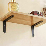 Black L Brackets for Wood, 4.92" x 2.95" Corner Bracket Heavy Duty L Corner Brace Metal Right Angle Brackets for Shelves, Furniture, Bedframe, Cabinet, Drawer, Chair, Thickness 3MM, 1 Pack 4.92" x 2.95" Black