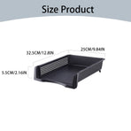 Stackable Paper Trays, Heavy Duty Rectangular Plastic Desk Holder Desktop Document File Organizer Storage Letter for Office Classroom (Clear) 12.8x9.84x2.16 12.8" x 9.84" x 2.16" Grey