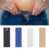 Adjustable Elastic Button Extender, 4 Pack Colour Elastic Button Extenders for Men and Women, Waist Extenders Waistband for Jeans Pants Trousers, 3.3x1.0 3.3" x 1.0" Black