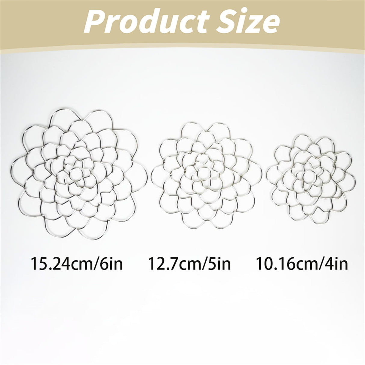Stainless Steel Flower Arranger Frog, Wire Flower Arrangement Holder, Round Floral Lid Organizer Grid Tool, for Floral Plant Vase Stems Bouquets Fixation, Gold, 4 Inches 4" Silver