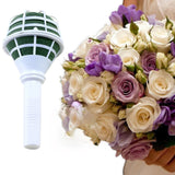 Bouquet Holder, DIY Wedding Foam Bouquet Handle Bridal Floral Fresh Artificial Flower Holder Decoration for Fresh And Artificial Flower, 1 Pcs, 3.34x7.08 3.34" x 7.08" White