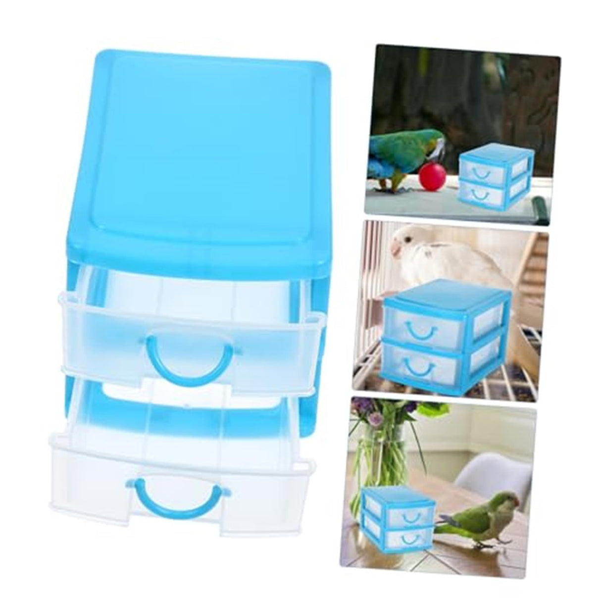 Rectangular Empty torage Box, Plastic Pencil Case, Clear Storage Container for Pencil,Crayon,Sticker,Cosmetics, 1 Pcs, 5.24x2.44x0.98 3.54x5.11x3.14 Blue