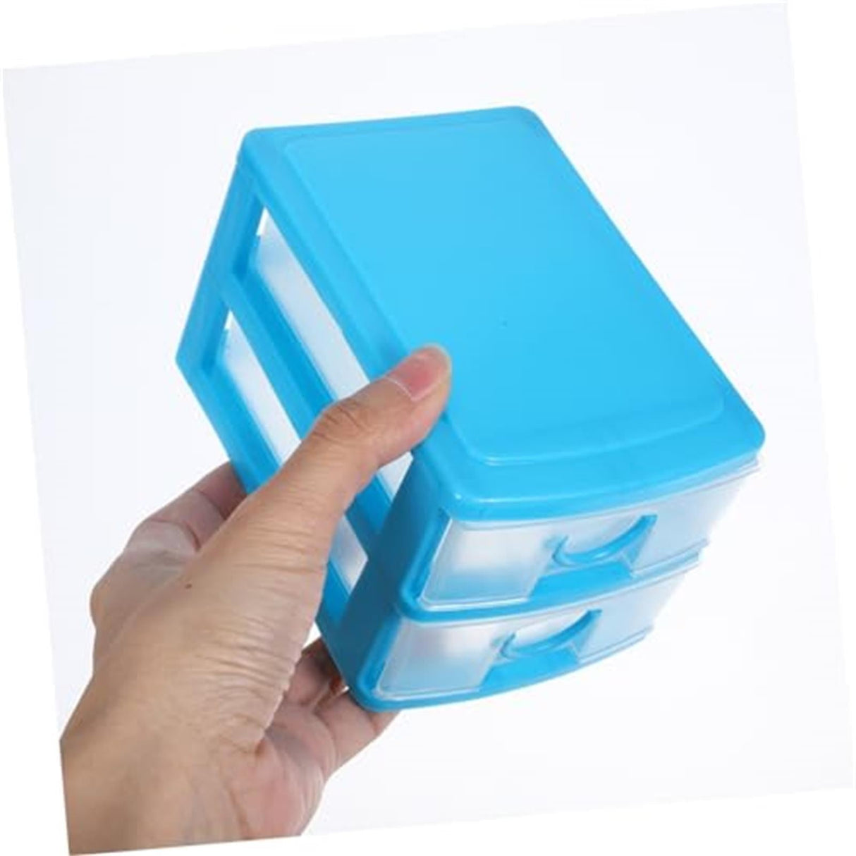 Rectangular Empty torage Box, Plastic Pencil Case, Clear Storage Container for Pencil,Crayon,Sticker,Cosmetics, 1 Pcs, 5.24x2.44x0.98 3.54x5.11x3.14 Blue