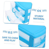 Rectangular Empty torage Box, Plastic Pencil Case, Clear Storage Container for Pencil,Crayon,Sticker,Cosmetics, 1 Pcs, 5.24x2.44x0.98 3.54x5.11x3.14 Blue