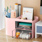 Rectangular Empty torage Box, Plastic Pencil Case, Clear Storage Container for Pencil,Crayon,Sticker,Cosmetics, 1 Pcs, 5.24x2.44x0.98 9.02" x 2.99" x 2.09" Pink