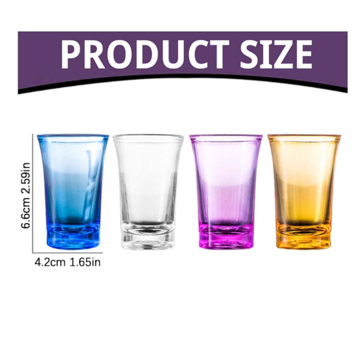 1 Pack Heavy Base Multicolor Shot Glasses Set, 1.2 oz Colorful Shot Bulk, Clear Shot Glass, Tequila Cups Small Glass, Shot Glasses for Whiskey, Tequila, Vodka, Spirits & Liquors(Blue,1.7x1.7x2.6") Blue