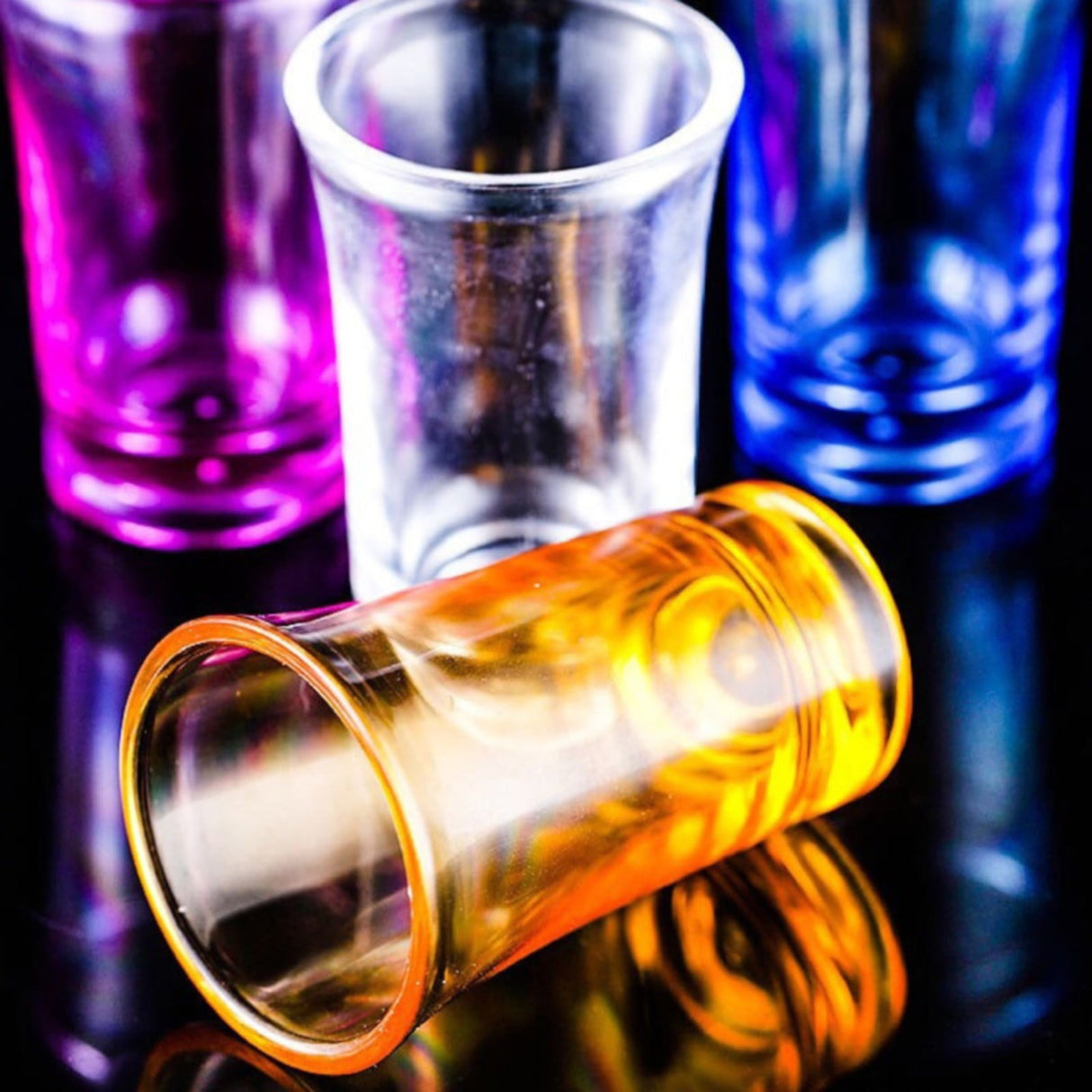 1 Pack Heavy Base Multicolor Shot Glasses Set, 1.2 oz Colorful Shot Bulk, Clear Shot Glass, Tequila Cups Small Glass, Shot Glasses for Whiskey, Tequila, Vodka, Spirits & Liquors(Blue,1.7x1.7x2.6") Blue