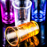 1 Pack Heavy Base Multicolor Shot Glasses Set, 1.2 oz Colorful Shot Bulk, Clear Shot Glass, Tequila Cups Small Glass, Shot Glasses for Whiskey, Tequila, Vodka, Spirits & Liquors(Blue,1.7x1.7x2.6
