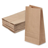 Paper Grocery Bags (50 Pcs Bulk) Heavy Duty Brown Paper Bag, Large Grocery Kraft Sacks, for Takeout, Restaurant, Retail, Shopping, 3.54x2.16x7.08 3.54" x 2.16" x 7.08" Khaki