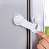 Cabinet Locks for Pet Safety, Plastic Latches with Adhesive for Drawer Cupboards Closet and Pantry Door, Fridge Lock for Protecting Dog and Cat, 2 Pcs, 3.74 Inches 3.74" White