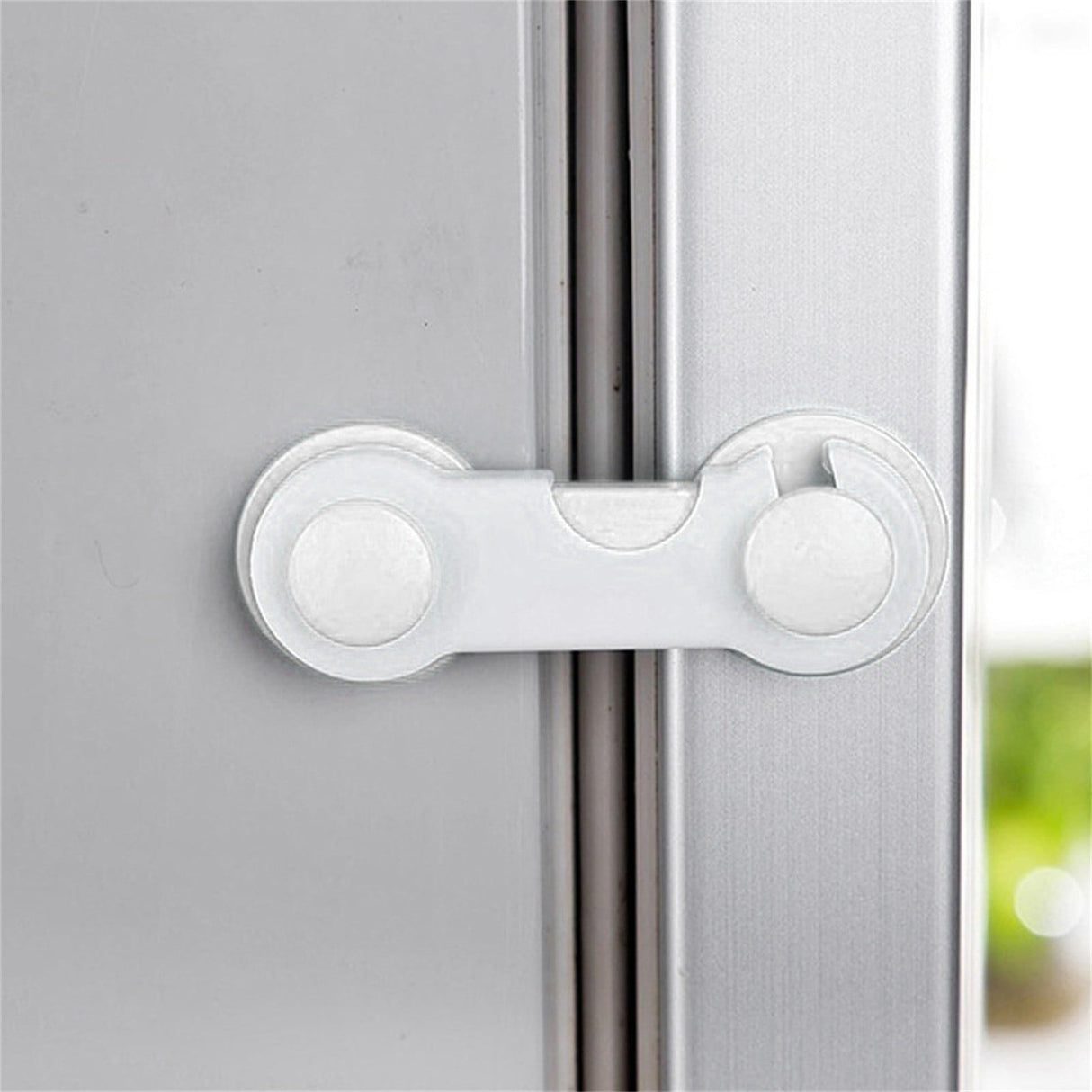 Cabinet Locks for Pet Safety, Plastic Latches with Adhesive for Drawer Cupboards Closet and Pantry Door, Fridge Lock for Protecting Dog and Cat, 2 Pcs, 3.74 Inches 3.74" White