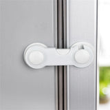 Cabinet Locks for Pet Safety, Plastic Latches with Adhesive for Drawer Cupboards Closet and Pantry Door, Fridge Lock for Protecting Dog and Cat, 2 Pcs, 3.74 Inches 3.74" White