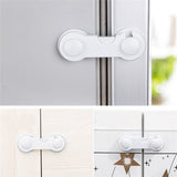 Cabinet Locks for Pet Safety, Plastic Latches with Adhesive for Drawer Cupboards Closet and Pantry Door, Fridge Lock for Protecting Dog and Cat, 2 Pcs, 3.74 Inches 3.74" White
