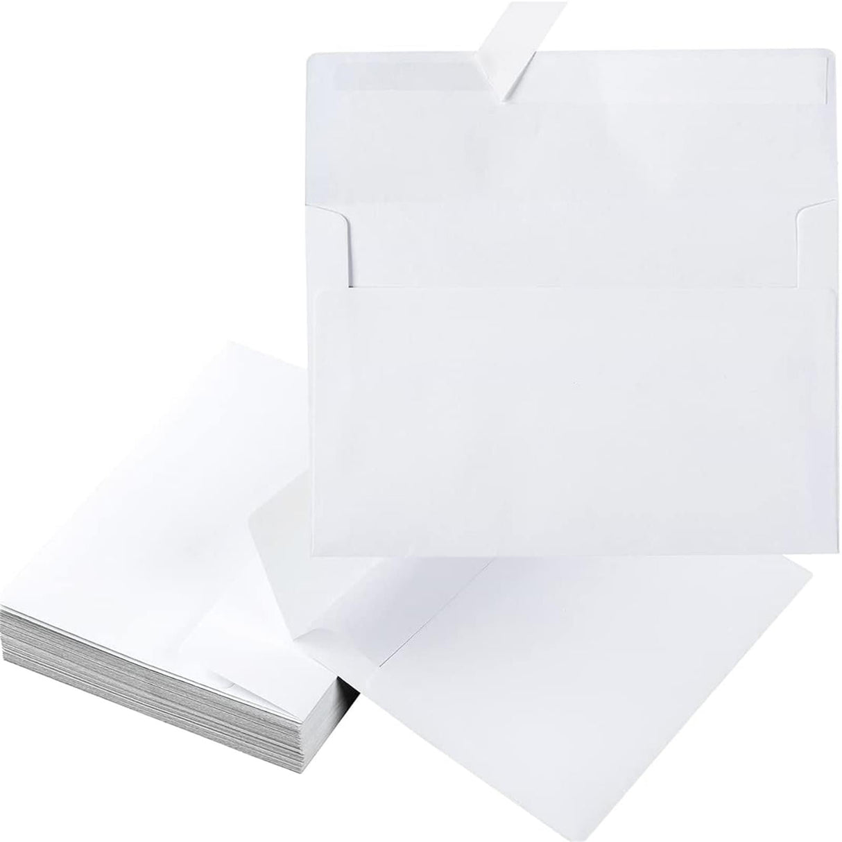 White Envelopes 40 Pack, 5 x 7 Square Envelopes Colored Self Seal for Wedding, Party Invitations, Greeting Cards, Announcements, Photos, 5.24 x 7.21 5.24" x 7.21" White