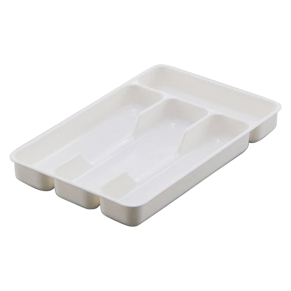 Small Silverware Tray, Heavy Duty Plastic Cutlery Tray, Durable Small Silverware Organizer, Keeps forks and spoons perfectly stacked, 1 Pack, 10.7x6.9 10.7" x 6.9" White