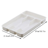 Small Silverware Tray, Heavy Duty Plastic Cutlery Tray, Durable Small Silverware Organizer, Keeps forks and spoons perfectly stacked, 1 Pack, 10.7x6.9 10.7" x 6.9" White