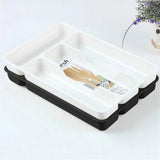 Small Silverware Tray, Heavy Duty Plastic Cutlery Tray, Durable Small Silverware Organizer, Keeps forks and spoons perfectly stacked, 1 Pack, 10.7x6.9 10.7" x 6.9" White